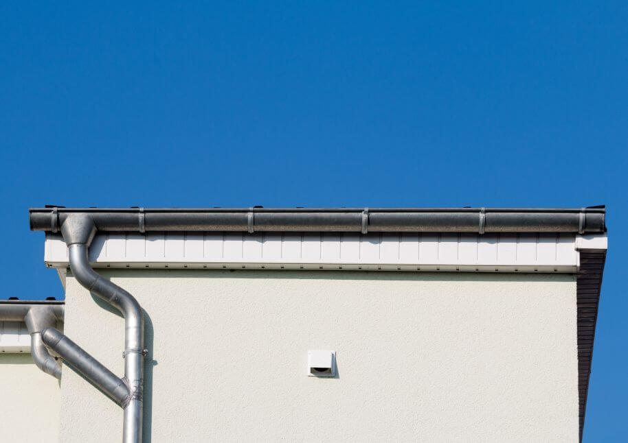 Gutter on a commercial roof