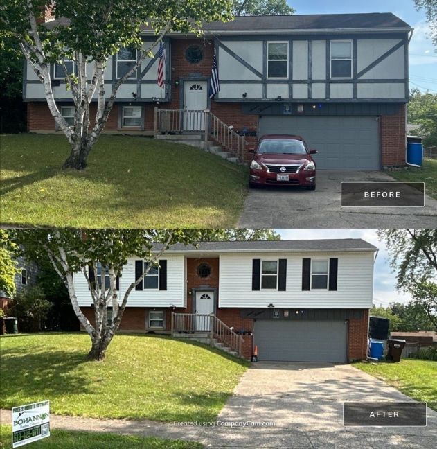 Bohannon Roofing new siding installation on a house in Middletown, Ohio